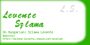 levente szlama business card